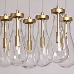 Люстра с 9-ю прозрачными стеклянными плафонами в форме капли Lucid Rain  варинант исполнения - 4 | Loft Concept в Самаре