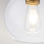 Подвесной светильник латунного цвета с прозрачным стеклянным плафоном Feiss варинант исполнения - 8 | Loft Concept в Самаре