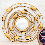 Зеркало в круглой раме украшенной раковинами с жемчугом Pearl in the Gleam варинант исполнения - 2 | Loft Concept в Самаре