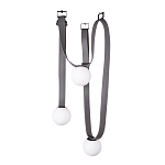 Подвесной светильник с серыми кожаными ремнями и белыми стеклянными плафонами в виде шаров Flos Wireline Lighting варинант исполнения - 3 | Loft Concept в Самаре