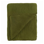 Плед из хлопка жемчужной вязки оливкового цвета Waffle Comfort варинант исполнения - 1 | Loft Concept в Самаре