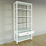 Стеллаж Elsa Dreams White со стеклянными полками и ящиком варинант исполнения - 3 | Loft Concept в Самаре