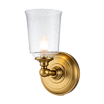 Бра для ванных комнат с прозрачным плафоном из стекла с пузырьками на основании цвета латунь Feiss варинант исполнения - 1 | Loft Concept в Самаре