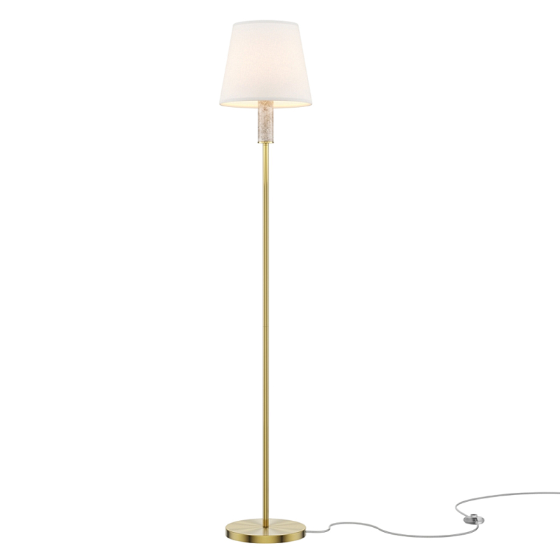 Напольный светильник Lira E27 Латунь Белый Серый в Самаре | Loft Concept 