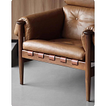 Кресло с деревянным каркасом и обивкой из натуральной кожи Medieval Furniture варинант исполнения - 4 | Loft Concept в Самаре