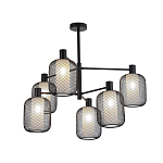 Люстра потолочная с абажурами из металлической сетки Loft Grid Pendant Gold варинант исполнения - 4 | Loft Concept в Самаре