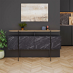 Комод с цветом фасада черный мрамор с деревянной столешницей на металлических ножках HANLEY CONSOLE HITIT BENDIR варинант исполнения - 1 | Loft Concept в Самаре