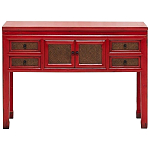 Деревянная консоль в китайском стиле с ящиками и дверцами красная Chinese Console Table варинант исполнения - 1 | Loft Concept в Самаре