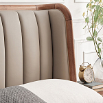 Кровать двуспальная с мягким изголовьем Moon Walnut Bed варинант исполнения - 6 | Loft Concept в Самаре