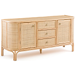 Длинный комод из ротанга с дверцами и ящиками Simone Rattan Chest of Drawers варинант исполнения - 2 | Loft Concept в Самаре