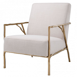 Элегантное Кресло с латунными подлокотниками Chair Antico Branches