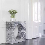 Дизайнерский журнальный стол квадратной формы с круглой нишей Guxawar варинант исполнения - 2 | Loft Concept в Самаре