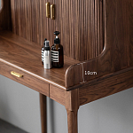 Туалетный стол деревянный с ящиком и зеркалом Moon Walnut Furniture варинант исполнения - 4 | Loft Concept в Самаре