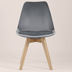 Стул с мягким велюровым сиденьем Arvika Grey варинант исполнения - 3 | Loft Concept в Самаре