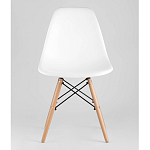 Пластиковый стул на ножках из массива бука Eames White  варинант исполнения - 4 | Loft Concept в Самаре