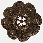 Круглая люстра волнистой формы с декором из круглых деревянных бусин коричневая Brown Wooden Beads Chandelier варинант исполнения - 2 | Loft Concept в Самаре