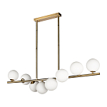 Люстра на штанге с 8-ю белыми шарообразными плафонами Bubble Chandelier варинант исполнения - 2 | Loft Concept в Самаре