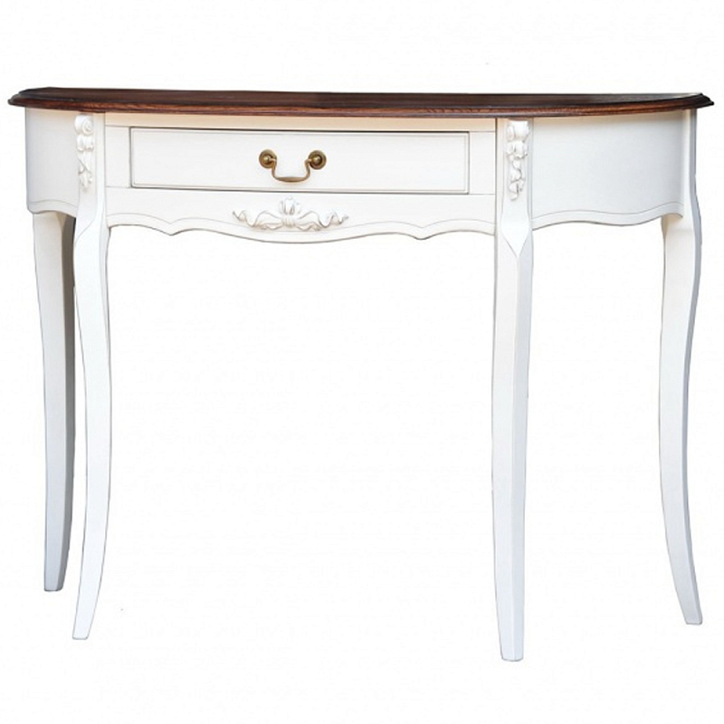 Деревянная консоль с ящиком в стиле прованс Hadrienne Montmartre Provence Connsole Table Белый Орех Деревянная консоль с ящиком в стиле прованс Hadrienne Montmartre Provence Connsole Table Белый Орех в Самаре | Loft Concept