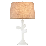 Настольная лампа с белым каркасом и тканевым абажуром Natural Stems варинант исполнения - 1 | Loft Concept в Самаре