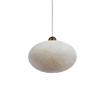 Подвесной светильник с плафоном в виде эллипса из белого алебастра Cryptocrystalline Stone варинант исполнения - 3 | Loft Concept в Самаре