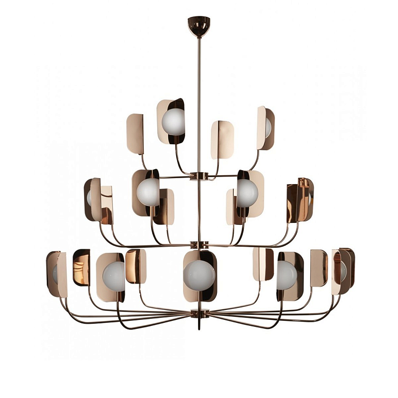 Люстра MM Lampadari Chandelier LEAF Медь Белый Люстра MM Lampadari Chandelier LEAF Медь Белый в Самаре | Loft Concept