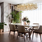 Линейная люстра с хрустальными подвесками Fairytree Gold Crystal Linear Chandelier 14 варинант исполнения - 2 | Loft Concept в Самаре