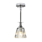 Подвесной светильник хромированного цвета с граненым прозрачным стеклянным плафоном Elstead Lighting варинант исполнения - 2 | Loft Concept в Самаре