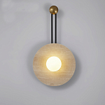 Бра круглое с каменным основанием и плафоном из стекла в форме шара Shaw Marble Lighting варинант исполнения - 4 | Loft Concept в Самаре