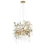 Подвесная люстра в виде ветвей деревьев золотого цвета с прозрачными подвесками-каплями 8 и 14 ламп Droplet Chandelier варинант исполнения - 2 | Loft Concept в Самаре