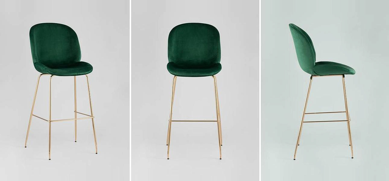 Барный Стул Зеленый Велюр Vendramin Chair Барный Стул Зеленый Велюр Vendramin Chair - Loft-Concept в Самаре