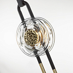 Подвесной светильник черного цвета с прозрачным стеклянным плафоном и золотистой центральной вставкой Virelia  варинант исполнения - 6 | Loft Concept в Самаре