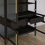 Витрина Primo со стеклянными фасадами и 2 ящиками Темный орех варинант исполнения - 5 | Loft Concept в Самаре