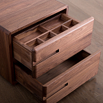 Прикроватный столик деревянный с 2-мя ящиками Moon Walnut Furniture варинант исполнения - 5 | Loft Concept в Самаре