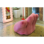 Дизайнерское плюшевое розовое кресло в форме руки Poltronova Joe Plush Taffy Pink Armchair варинант исполнения - 6 | Loft Concept в Самаре