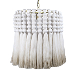 Подвесной светильник круглый плетеный с белой бахромой Braided Bundle of Ears варинант исполнения - 1 | Loft Concept в Самаре