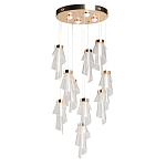 Люстра каскадная с 10-ю прозрачными плафонами Wave Line варинант исполнения - 2 | Loft Concept в Самаре