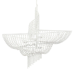 Люстра белая в форме спирали с декором из круглых деревянных бусин White Wooden Beads варинант исполнения - 3 | Loft Concept в Самаре