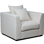 Дизайнерское кресло мягкое с обивкой из рогожки кремового цвета Decoration of Everything варинант исполнения - 1 | Loft Concept в Самаре