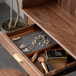 Туалетный стол деревянный с ящиком и зеркалом Moon Walnut Furniture варинант исполнения - 6 | Loft Concept в Самаре