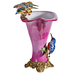 Ваза розового цвета из фарфора с птичкми и цветущими ветвями Garden of Eden варинант исполнения - 3 | Loft Concept в Самаре