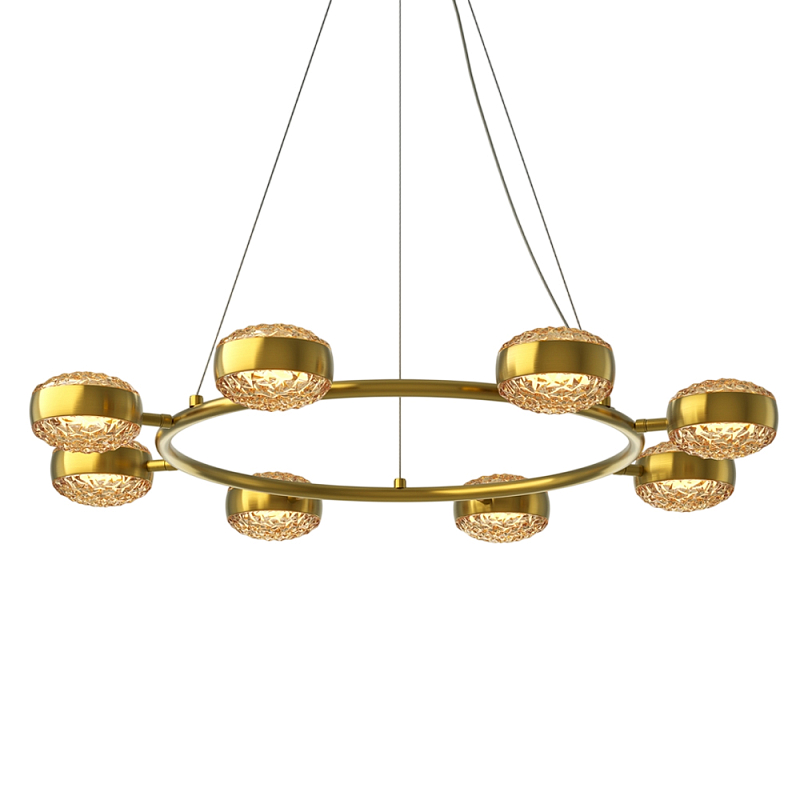 Люстра подвесная Mind 3000К 80Вт Черный Серый Латунь Янтарь (Amber) в Самаре | Loft Concept 