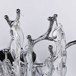 Бра цвета хром с ветвями и прозрачными стеклянными подвесками в виде вытянутых спиральных капель Droplet Chandelier варинант исполнения - 4 | Loft Concept в Самаре