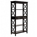 Стеллаж с 4-мя полками и 2-мя ящиками черного цвета из массива березы   варинант исполнения - 1 | Loft Concept в Самаре