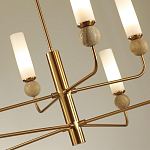 Люстра на штанге с 8-ю цилиндрическими матовыми плафонами и шарами из камня Orb Essence варинант исполнения - 11 | Loft Concept в Самаре