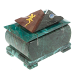 Шкатулка прямоугольная с зеркалом из натурального камня змеевик Stone Casket варинант исполнения - 4 | Loft Concept в Самаре