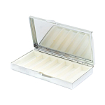 Таблетница карманная прямоугольная на 7 отделений с зеркалом и накладкой из натурального камня Амазонит Silver Stone Pillboxes варинант исполнения - 3 | Loft Concept в Самаре