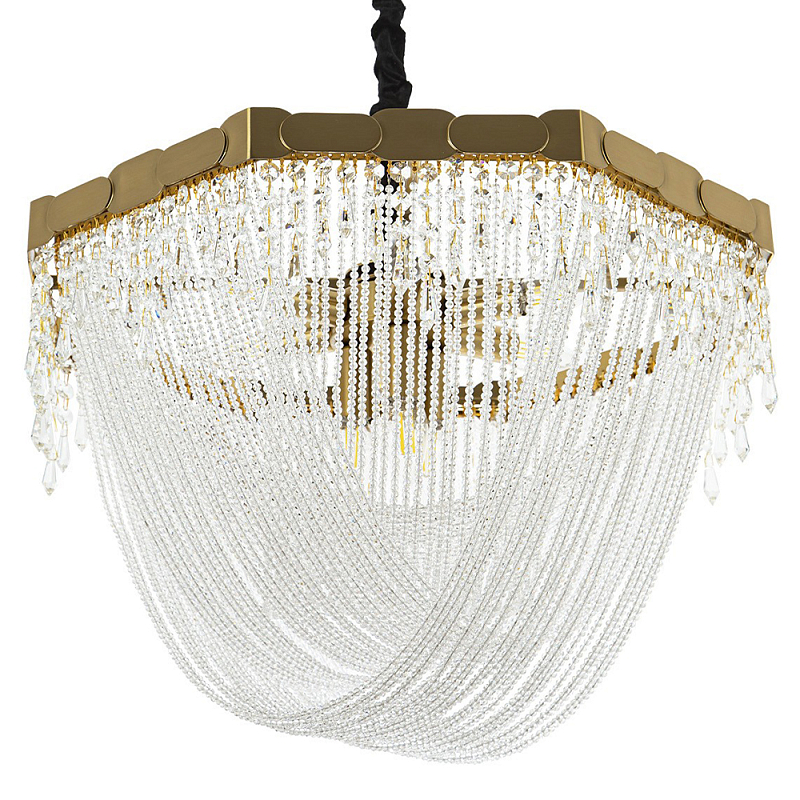 Люстра с хрустальными подвесками Riche Crystal Metal Chandelier 9 Прозрачный Латунь Люстра с хрустальными подвесками Riche Crystal Metal Chandelier 9 Прозрачный Латунь в Самаре | Loft Concept