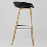 Барный стул на ножках из натурального дерева Boras Black варинант исполнения - 2 | Loft Concept в Самаре