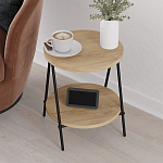 Стол приставной с 2-мя круглыми столешницами из дерева ESSEL OAK варинант исполнения - 8 | Loft Concept в Самаре