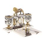 Настольный письменный набор из мрамора с декором в виде льва в подарочной упаковке Marble Accessory варинант исполнения - 2 | Loft Concept в Самаре